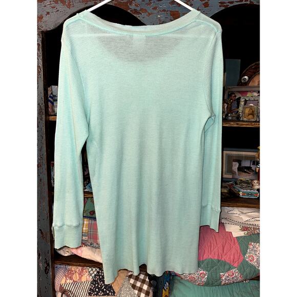 NWOT REBEL YELL THERMAL WAFFLE RETRO SKI GRAPHIC TEE TUNIC MINIDRESS - Picture 6 of 11